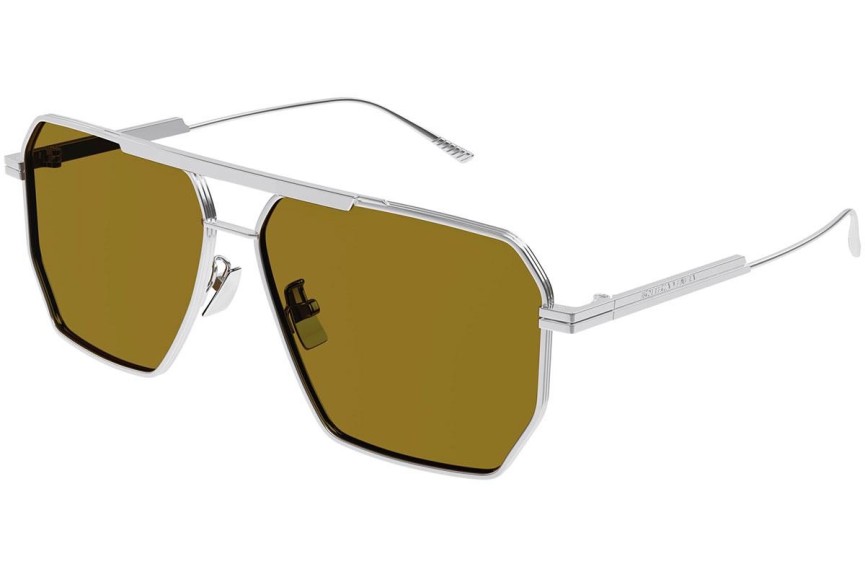 Okulary przeciwsłoneczne Bottega Veneta BV1012S 007 Pilotki (Aviator) Srebrne