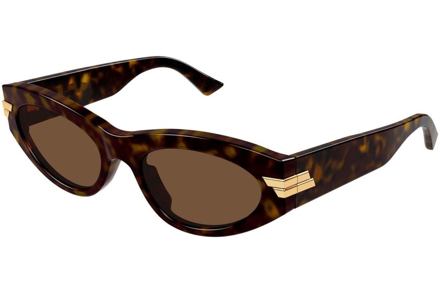 Okulary przeciwsłoneczne Bottega Veneta BV1189S 002 Kocie oczy Havana
