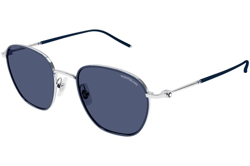 Okulary przeciwsłoneczne Mont Blanc MB0160S 009 Okrągłe Srebrne