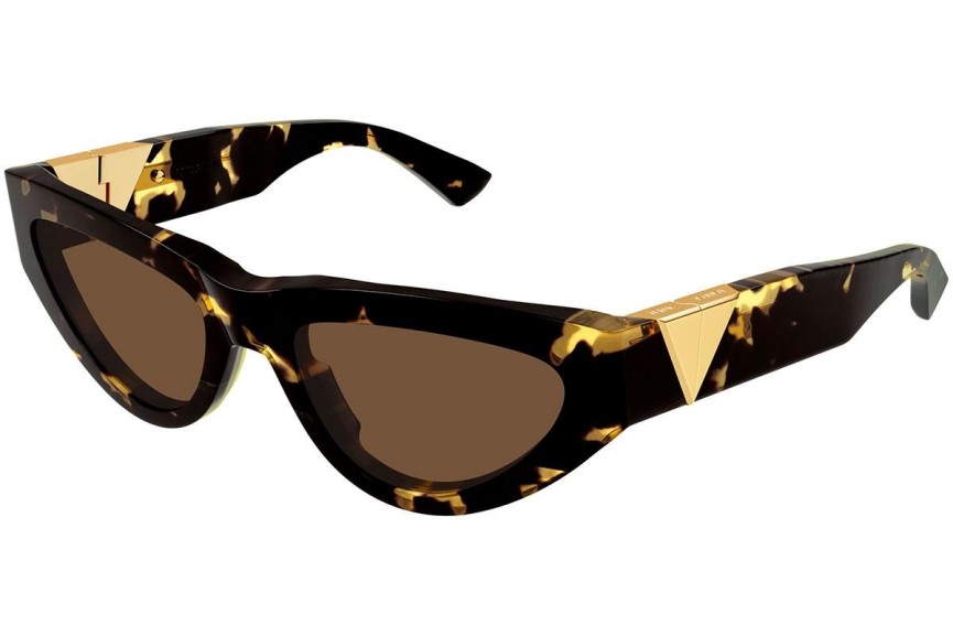 Okulary przeciwsłoneczne Bottega Veneta BV1176S 002 Kocie oczy Havana