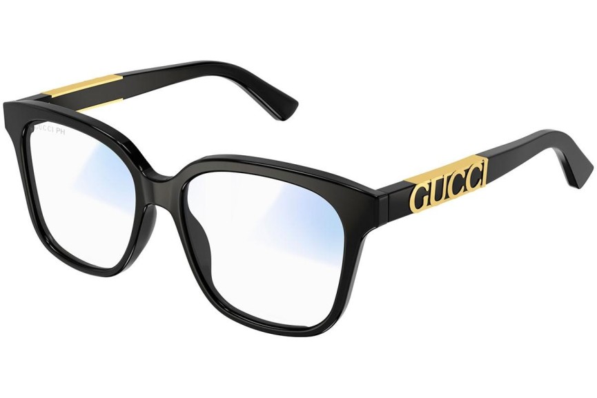 Okulary przeciwsłoneczne Gucci GG1192S 001 blue-light [non-prescription] Kwadratowe Czarne