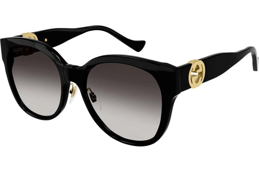 Okulary przeciwsłoneczne Gucci GG1028SK 006 Okrągłe Czarne