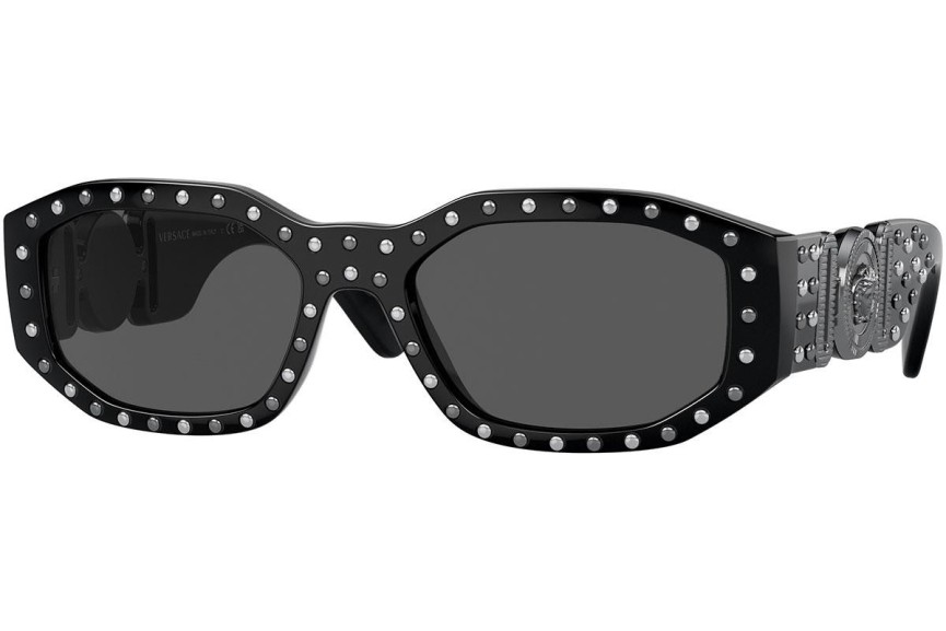 Okulary przeciwsłoneczne Versace Studded Medusa Biggie VE4361 539887 Owalne Czarne