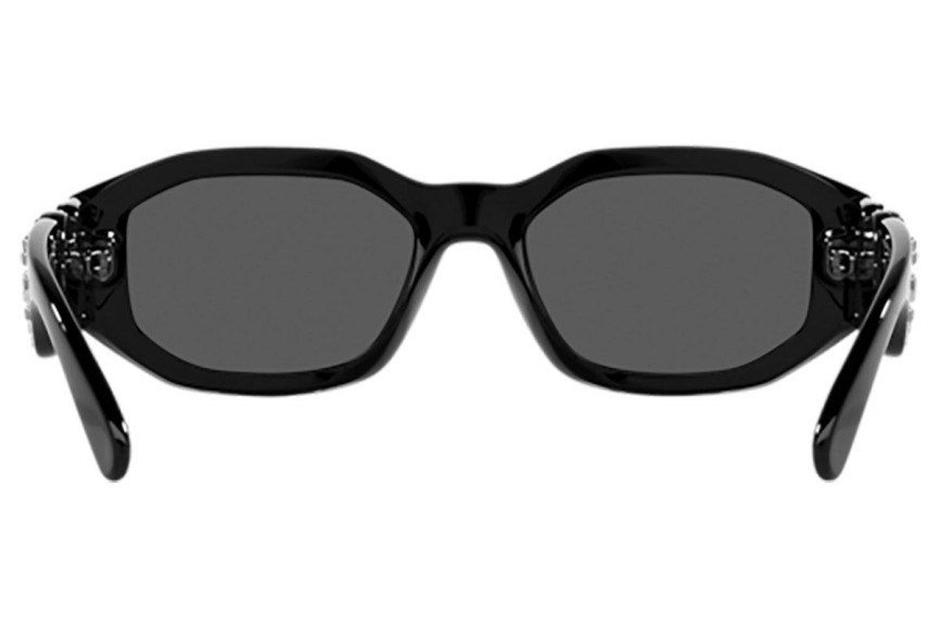 Okulary przeciwsłoneczne Versace Studded Medusa Biggie VE4361 539887 Owalne Czarne