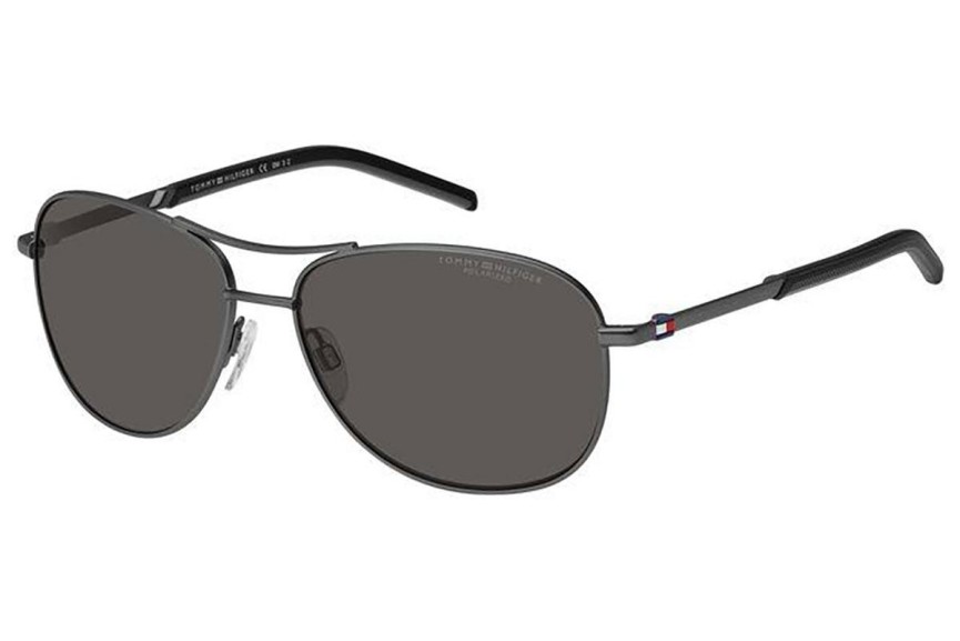 Okulary przeciwsłoneczne Tommy Hilfiger TH2023/S R80/M9 Polarized Pilotki (Aviator) Srebrne