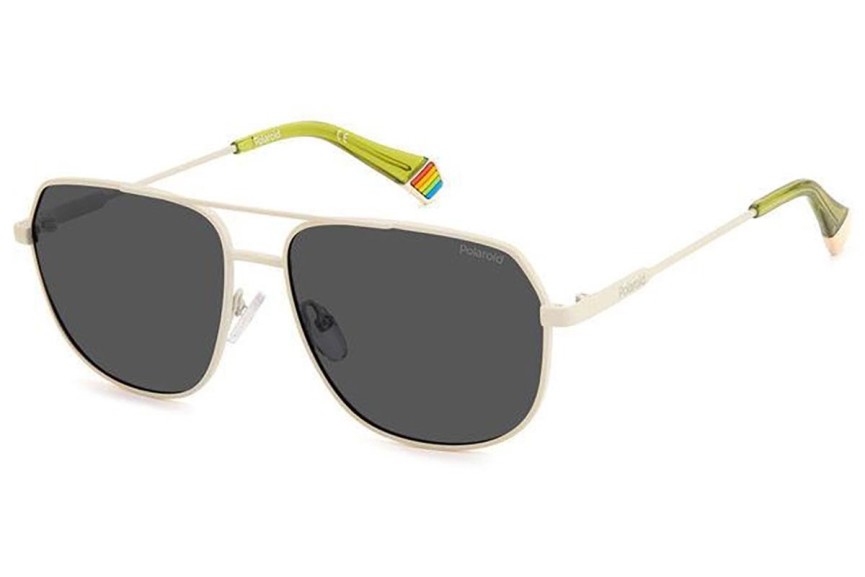 Okulary przeciwsłoneczne Polaroid PLD6195/S/X Z1P/M9 Polarized Pilotki (Aviator) Białe
