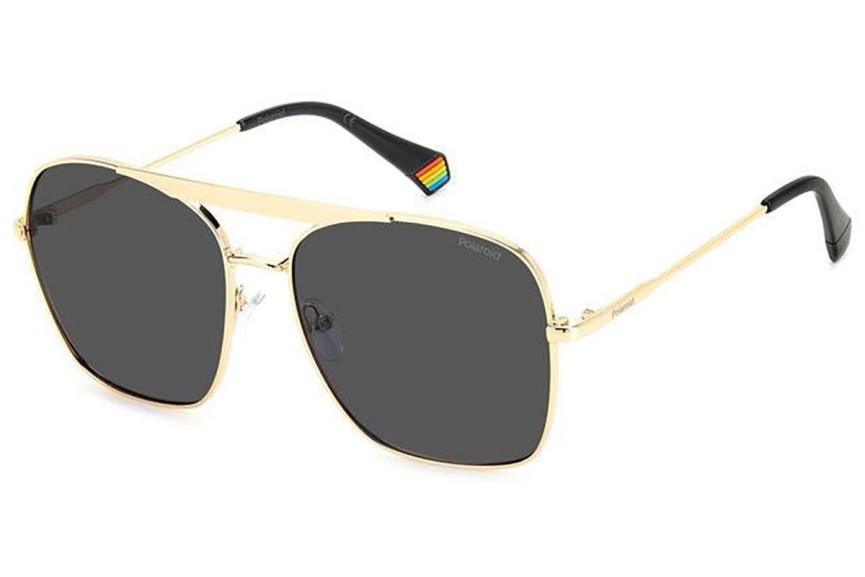 Okulary przeciwsłoneczne Polaroid PLD6201/S/X J5G/M9 Polarized Kwadratowe Złote