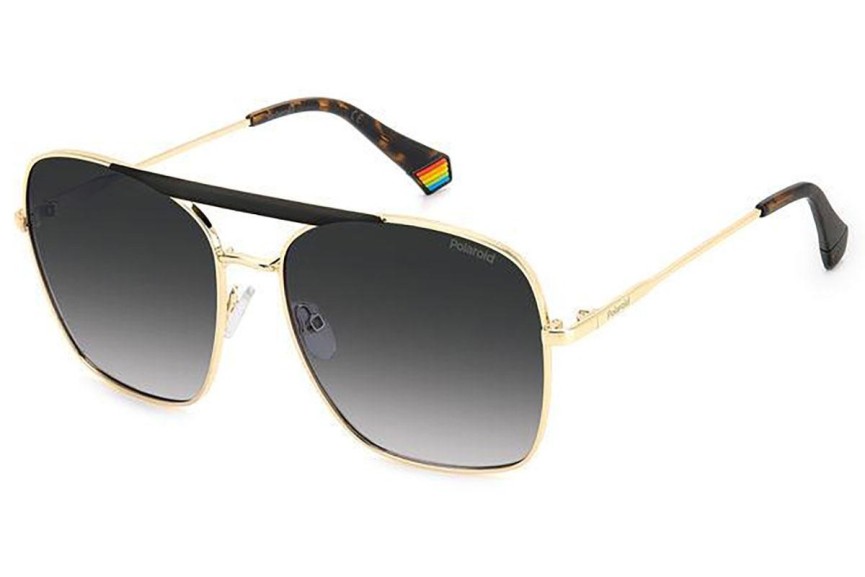 Okulary przeciwsłoneczne Polaroid PLD6201/S/X I46/WJ Polarized Kwadratowe Złote