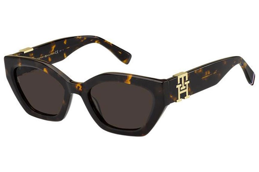 Okulary przeciwsłoneczne Tommy Hilfiger TH1979/S 086/70 Kocie oczy Havana