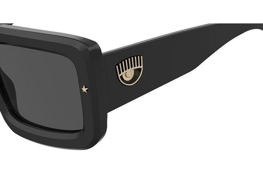 Okulary przeciwsłoneczne Chiara Ferragni CF7022/S 807/IR Prostokątne Czarne