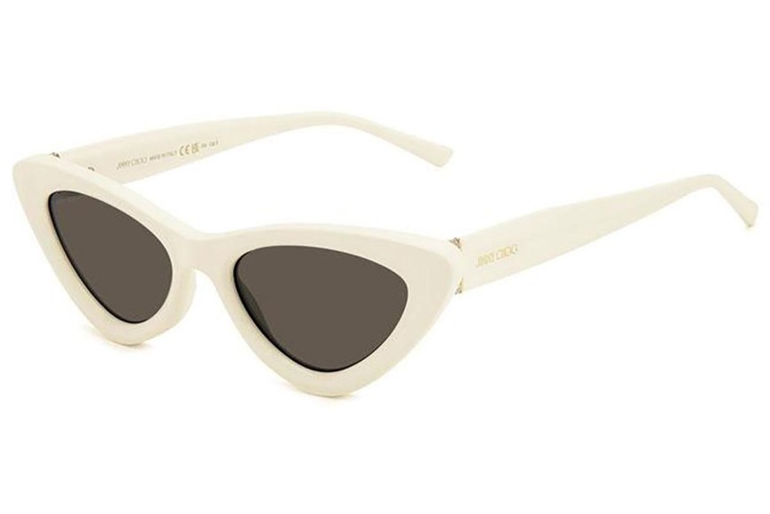 Okulary przeciwsłoneczne Jimmy Choo ADDY/S SZJ/IR Kocie oczy Białe