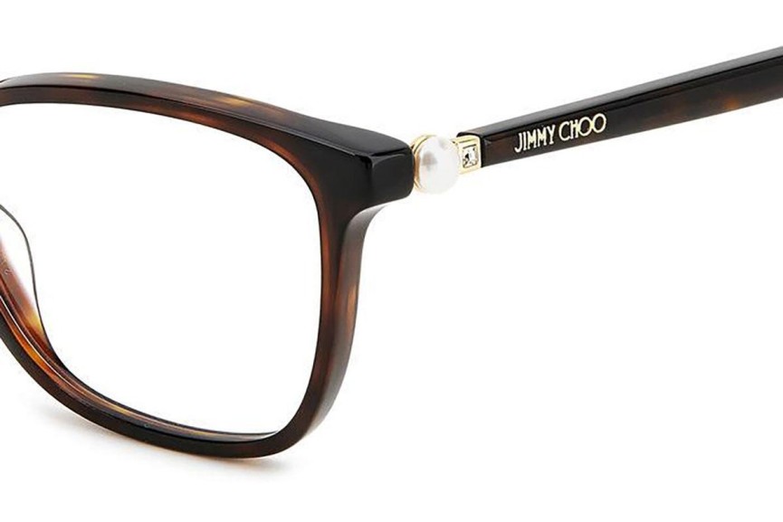 Okulary korekcyjne Jimmy Choo JC377 086 Prostokątne Havana