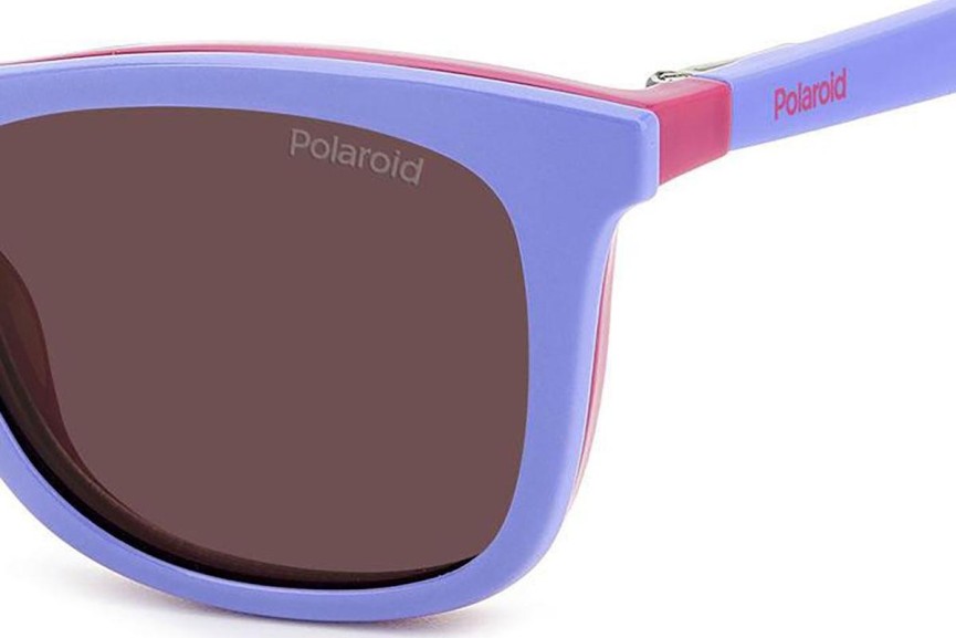 Okulary korekcyjne Polaroid Junior PLD8055/CS 665/KL Polarized Kwadratowe Różowe