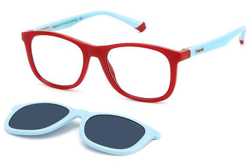Okulary korekcyjne Polaroid Junior PLD8054/CS 4E3/C3 Polarized Prostokątne Czerwone