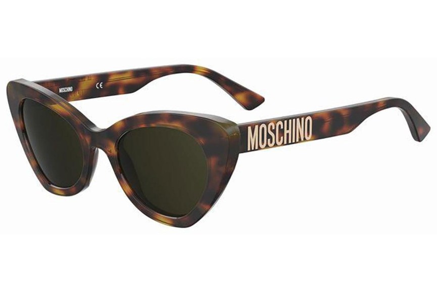 Okulary przeciwsłoneczne Moschino MOS147/S 05L/70 Kocie oczy Havana