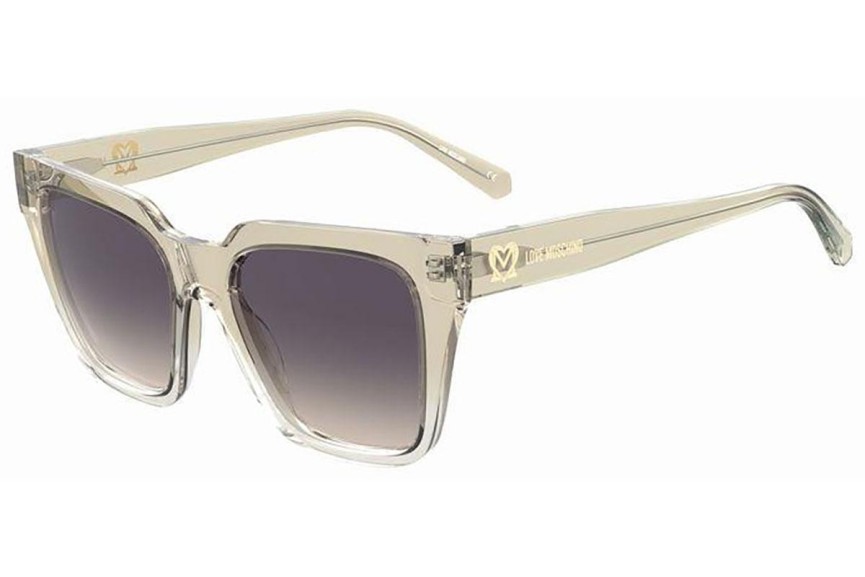 Okulary przeciwsłoneczne Love Moschino MOL065/S 10A/FF Kwadratowe Beżowe
