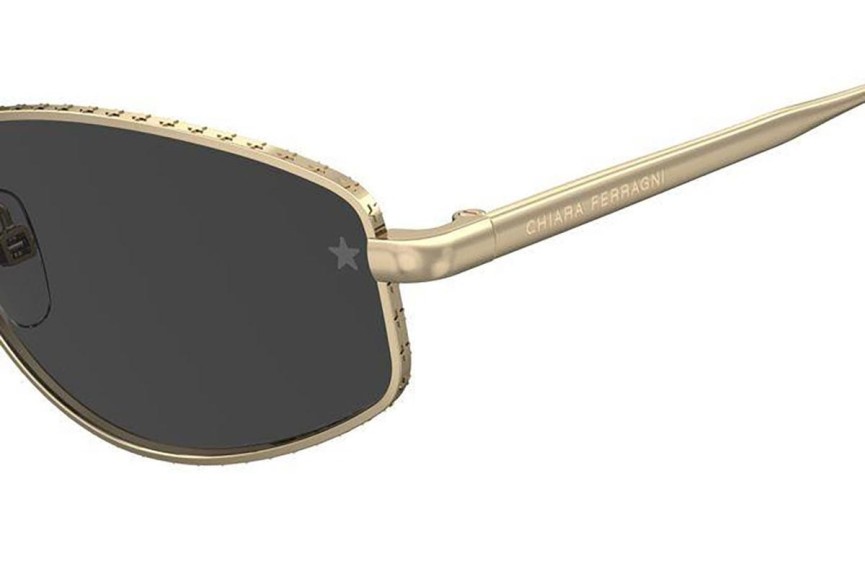 Okulary przeciwsłoneczne Chiara Ferragni CF7025/S 2F7/IR Prostokątne Złote