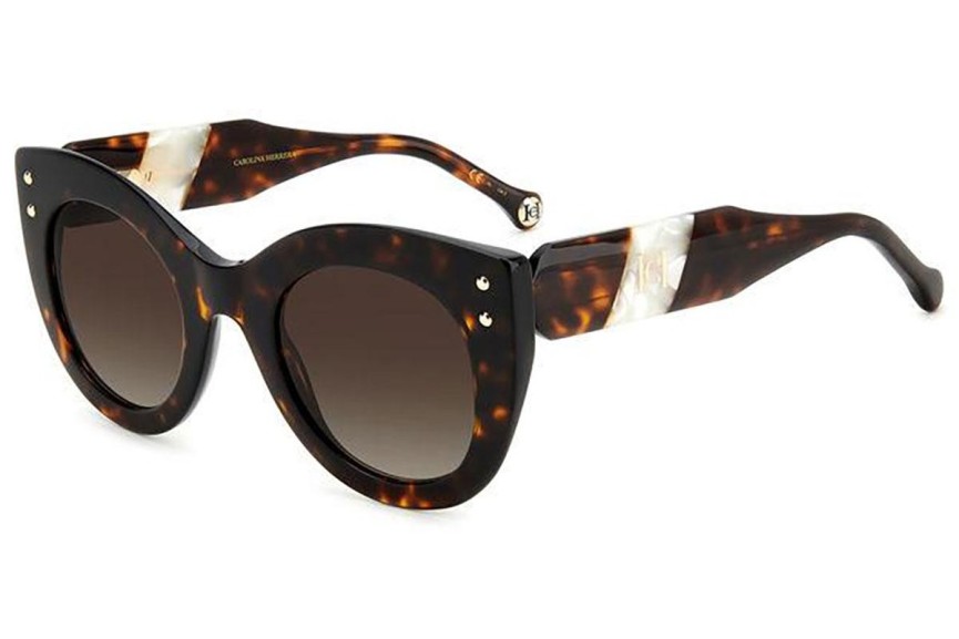 Okulary przeciwsłoneczne Carolina Herrera HER0127/S C9K/HA Kocie oczy Havana