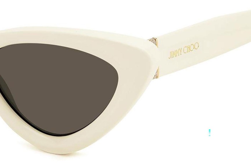 Okulary przeciwsłoneczne Jimmy Choo ADDY/S SZJ/IR Kocie oczy Białe