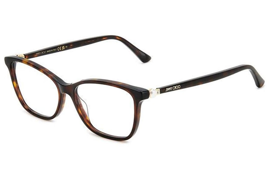Okulary korekcyjne Jimmy Choo JC377 086 Prostokątne Havana