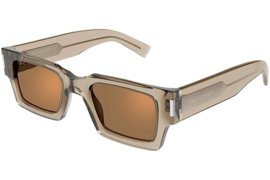 Okulary przeciwsłoneczne Saint Laurent SL572 006 Prostokątne Beżowe