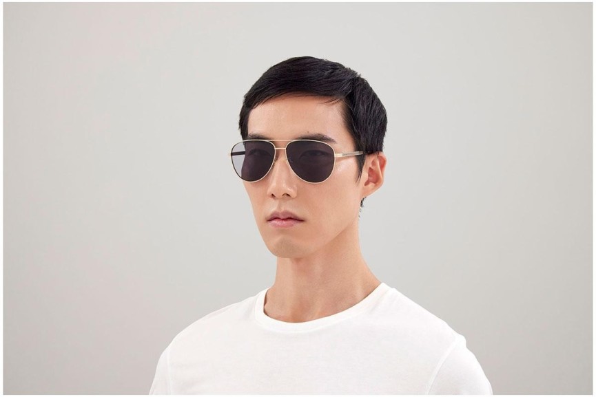 Okulary przeciwsłoneczne Gucci GG1233SA 001 Pilotki (Aviator) Złote