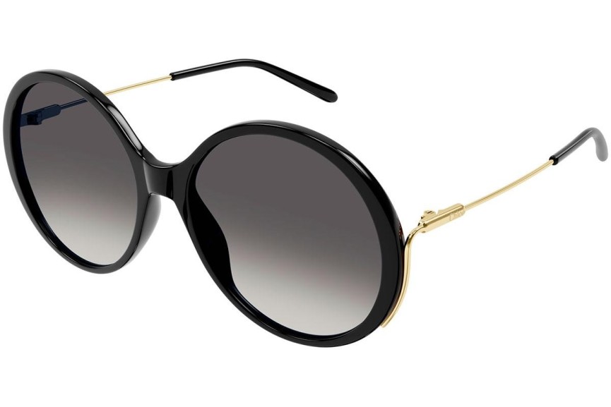 Okulary przeciwsłoneczne Chloe CH0171S 001 Okrągłe Czarne