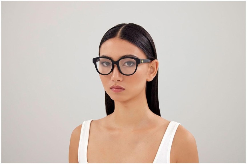 Okulary korekcyjne Gucci GG1260OA 001 Okrągłe Czarne