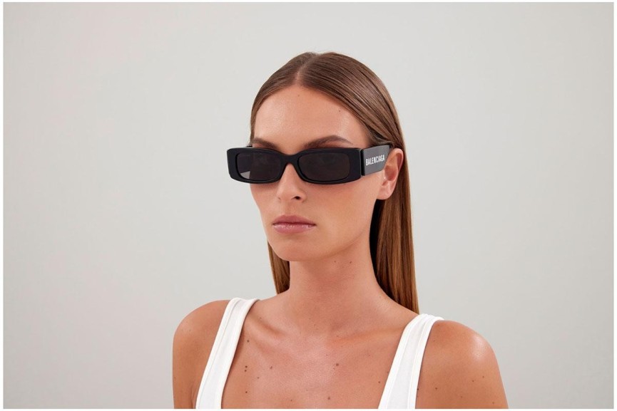 Okulary przeciwsłoneczne Balenciaga BB0260S 001 Prostokątne Czarne
