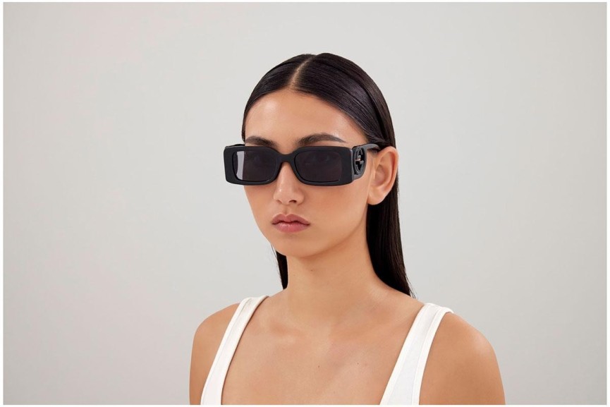 Okulary przeciwsłoneczne Gucci GG1325S 001 Prostokątne Czarne