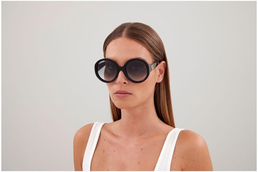 Okulary przeciwsłoneczne Gucci GG1256S 001 Okrągłe Czarne
