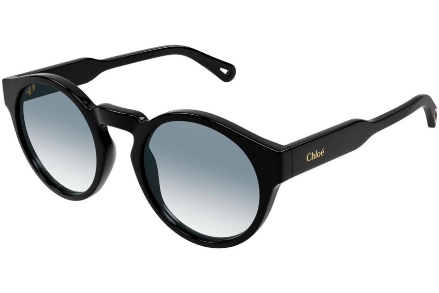 Okulary przeciwsłoneczne Chloe CH0158S 001 Okrągłe Czarne