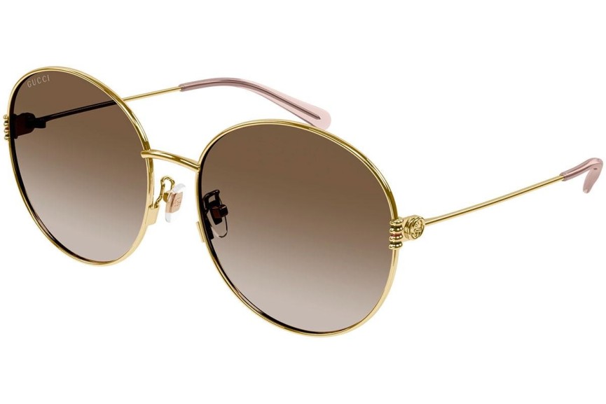 Okulary przeciwsłoneczne Gucci GG1281SK 002 Okrągłe Złote