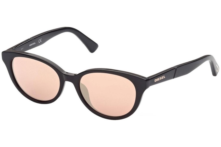 Okulary przeciwsłoneczne Diesel DL0357 01G Kocie oczy Czarne