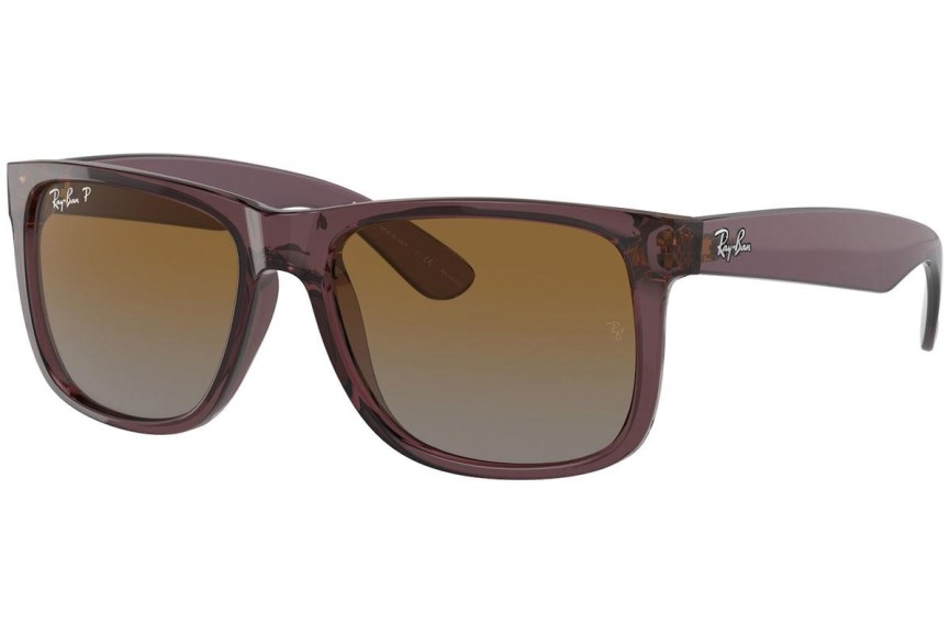 Okulary przeciwsłoneczne Ray-Ban Justin RB4165 6597T5 Polarized Kwadratowe Brązowe