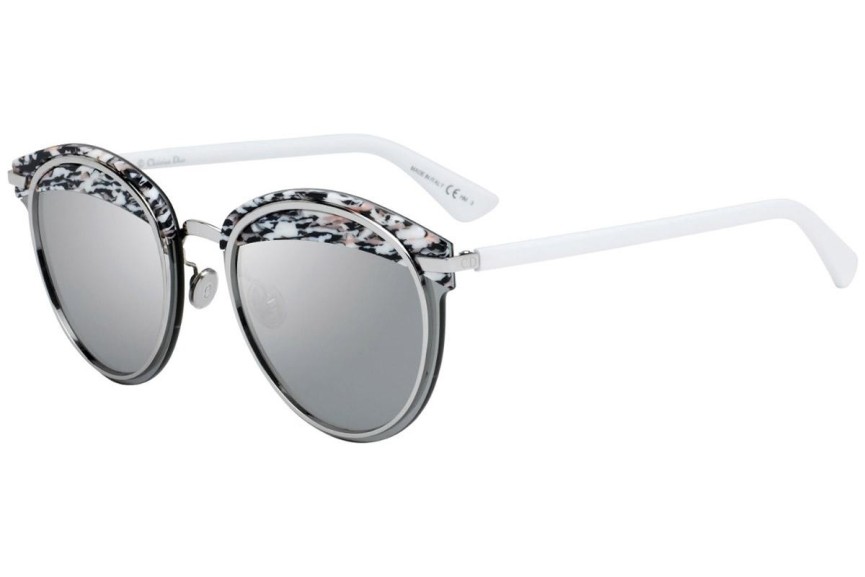 Okulary przeciwsłoneczne Dior Offset 1 W6Q/0T Polarized Okrągłe Srebrne