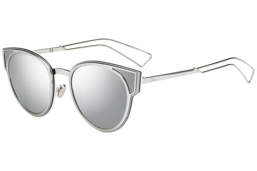 Okulary przeciwsłoneczne Dior Sculpt 010/DC Polarized Okrągłe Srebrne