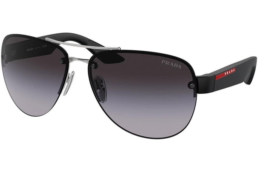 Okulary przeciwsłoneczne Prada Linea Rossa PS55YS 1BC09U Pilotki (Aviator) Srebrne