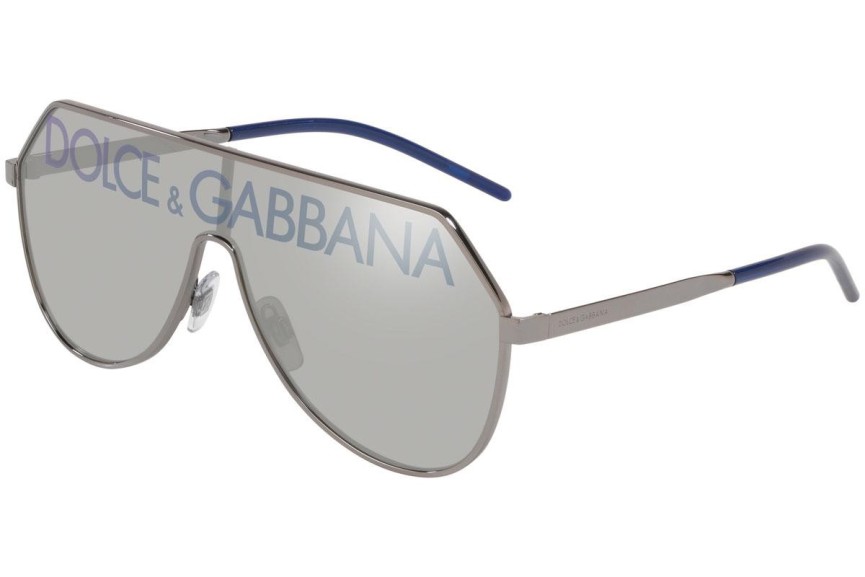 Okulary przeciwsłoneczne Dolce & Gabbana DG2221 04/N Pojedyncze | Shield Srebrne