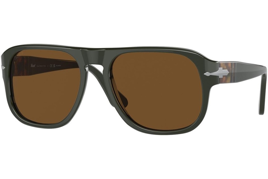 Okulary przeciwsłoneczne Persol Jean PO3310S 119057 Polarized Kwadratowe Zielone