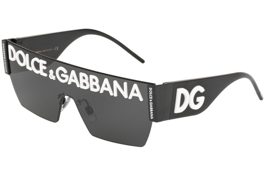 Okulary przeciwsłoneczne Dolce & Gabbana DG Logo Collection DG2233 01/87 Pojedyncze | Shield Czarne