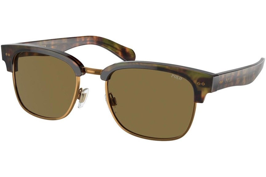 Okulary przeciwsłoneczne Polo Ralph Lauren PH4202 501773 Browline Havana