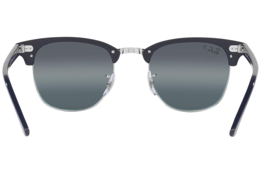 Okulary przeciwsłoneczne Ray-Ban Clubmaster Chromance Collection RB3016 1366G6 Polarized Browline Niebieskie