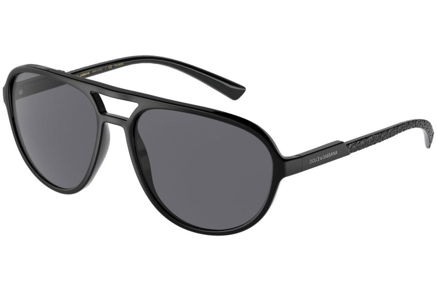 Okulary przeciwsłoneczne Dolce & Gabbana DG6150 252581 Polarized Pilotki (Aviator) Czarne