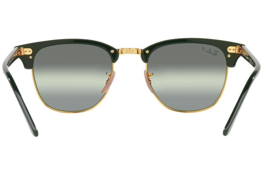 Okulary przeciwsłoneczne Ray-Ban Clubmaster Chromance Collection RB3016 1368G4 Polarized Browline Zielone