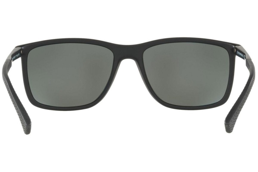 Okulary przeciwsłoneczne Emporio Armani EA4058 56539A Polarized Kwadratowe Czarne