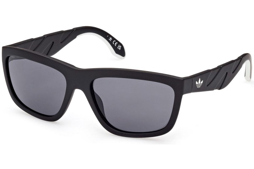 Okulary przeciwsłoneczne Adidas Originals OR0094 02A Kwadratowe Czarne