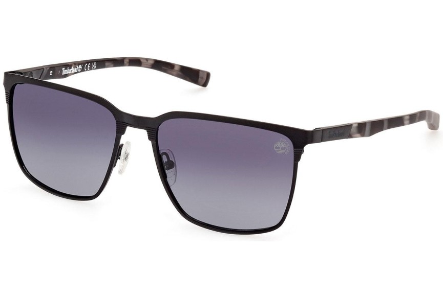 Okulary przeciwsłoneczne Timberland TB9314 02D Polarized Kwadratowe Czarne
