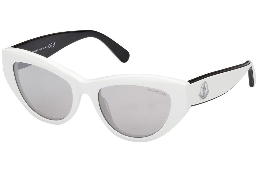 Okulary przeciwsłoneczne Moncler ML0258 21C Kocie oczy Białe