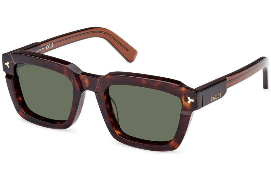 Okulary przeciwsłoneczne Bally BY0107-H 52N Prostokątne Havana